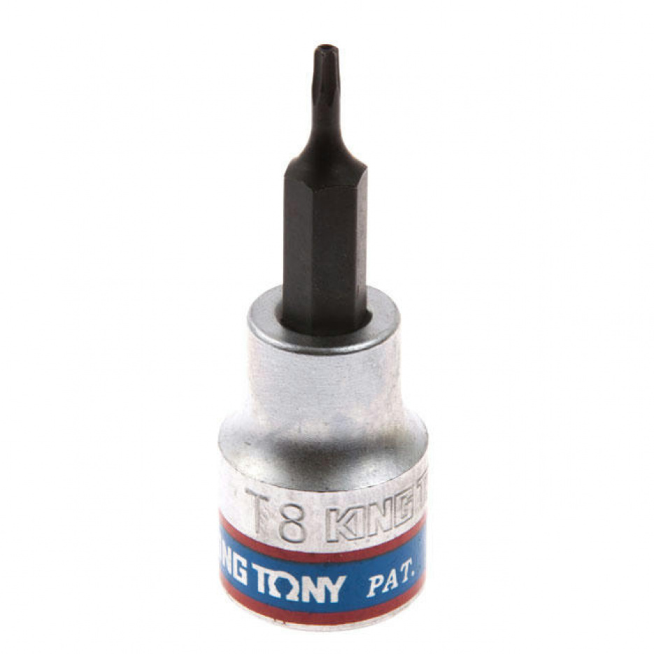 Насадка (бита) торцевая 3/8", Torx, T8, L = 50 мм, с отверстием KING TONY 302708